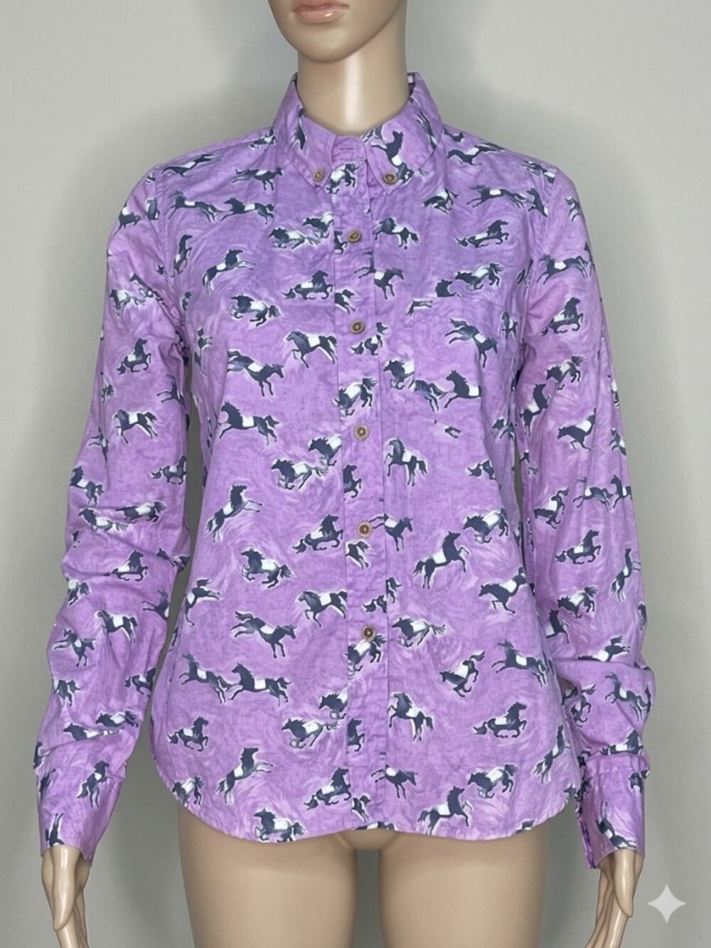 Anthropologie Odille "Tarpan" Wild Horse Print Button-Down Shirt Size 4/Small NW